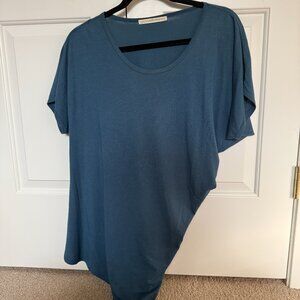 Peruvian Connection Asymmetric Top Women's M Blue/Green Pima Cotton Modal